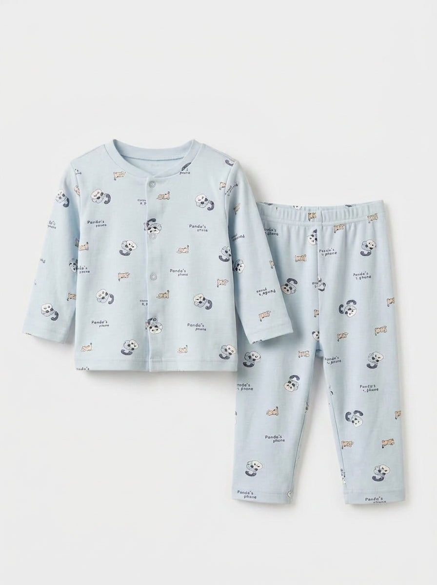 Blue Panda Cuddle Baby 2-Piece Thermal Set