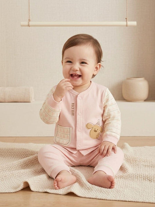 Soft Pink Baby Thermal 2-Piece Set