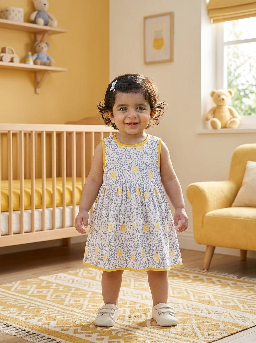 Floral Frock Premium Cotton Sleeveless Summer Dress