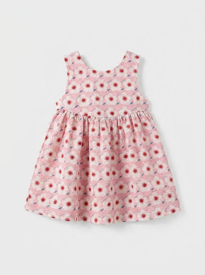 Pink Floral Premium Cotton Casual Summer Frock