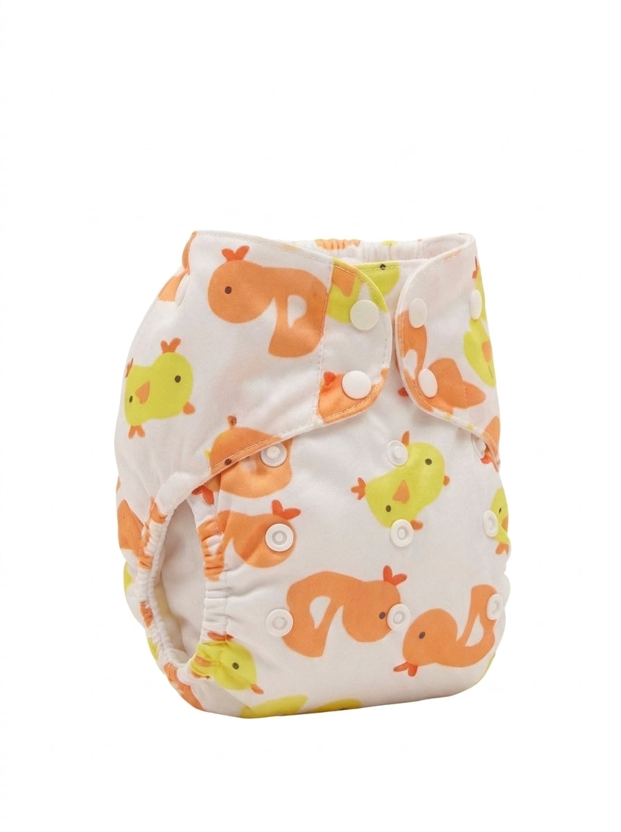 Cute Little Chick Printed All-in-One Reusable Baby Pocket Diaper