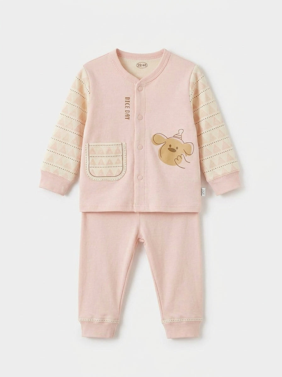 Soft Pink Baby Thermal 2-Piece Set
