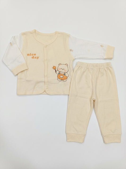 Towoan Nice Day Bear 2-Piece Premium Soft Cotton Full Sleeve Pajama Set