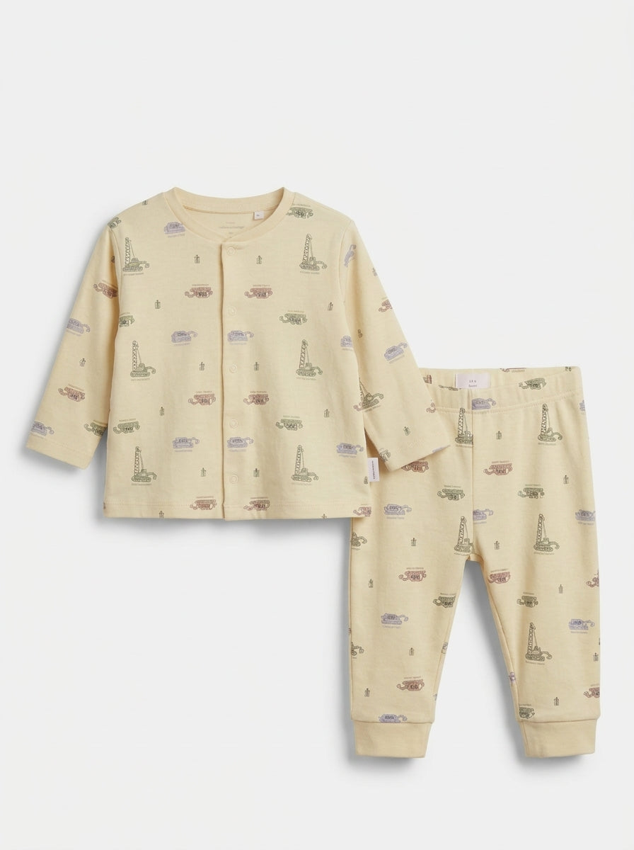 Little Builder Construction Printed Baby 2-Piece Pajama Set