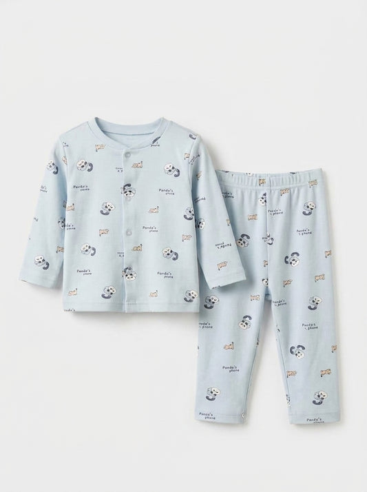 Blue Panda Cuddle Baby 2-Piece Thermal Set