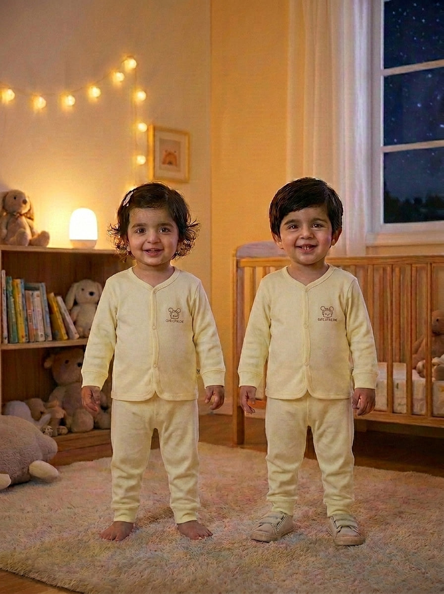 Toowan Bear 2-Piece Premium Soft Cotton Full Sleeve Pajama Set