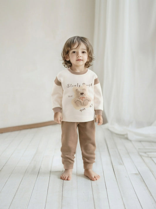 Teddy Bear Baby Waffle Knit Co-Ord Set