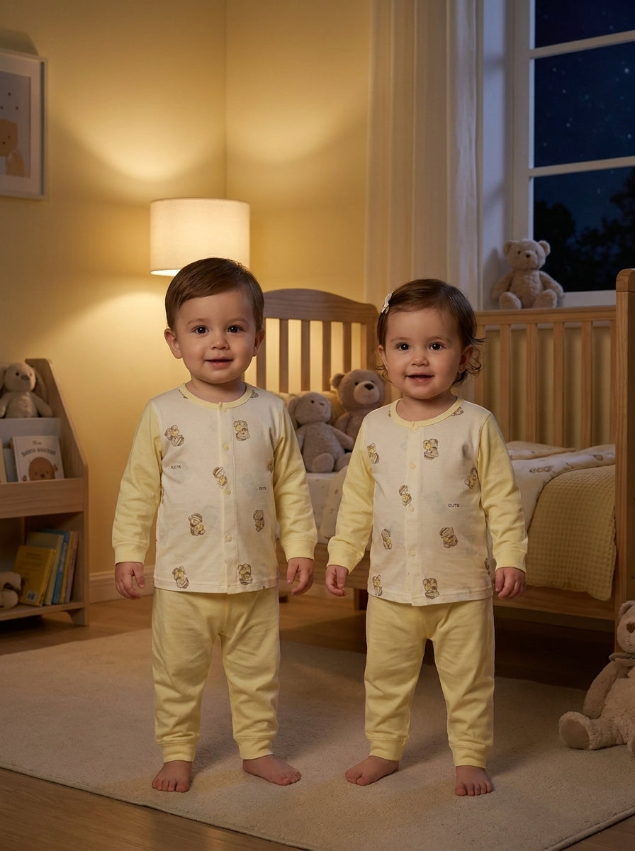 Cute Teddy 2-Piece Premium Soft Cotton Full Sleeve Night Suit