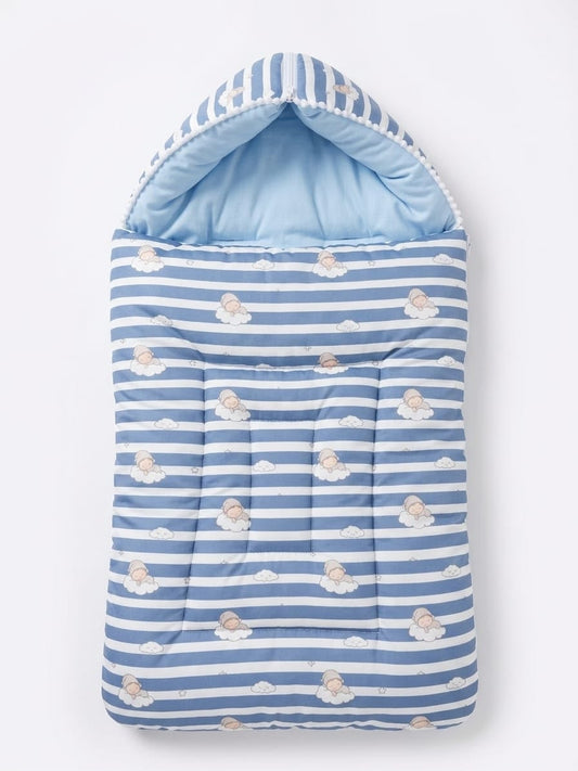 Blue Cuddle Sleeping Baby Printed Carry Nest