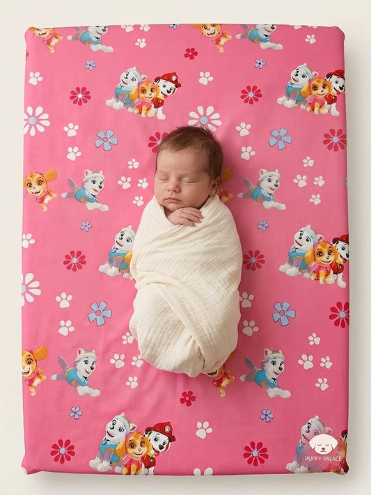 Pink PAW Patrol Printed Baby Waterproof Dry Sheet