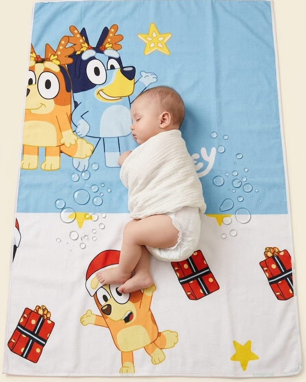 Bluey & Bingo Christmas Printed Baby Waterproof Dry Sheet