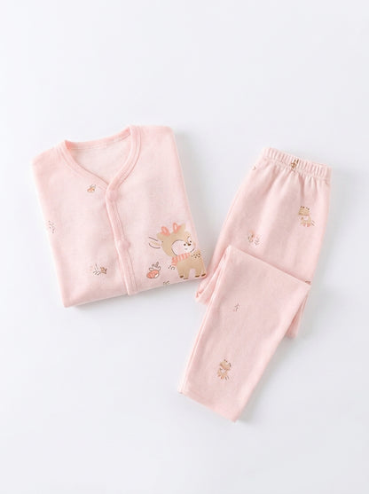 Yibeiwa Deer 2-Piece Premium Soft Cotton Full Sleeve Pajama Set