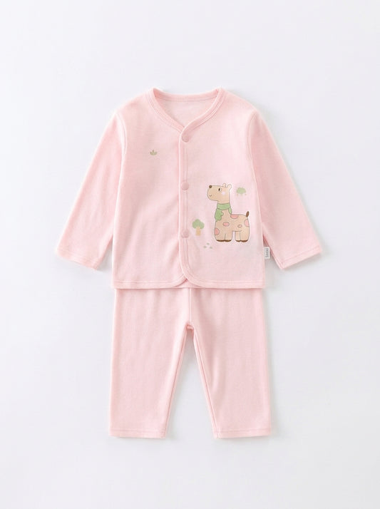 Yibeiwa Giraffe 2-Piece Premium Soft Cotton Full Sleeve Pajama Set