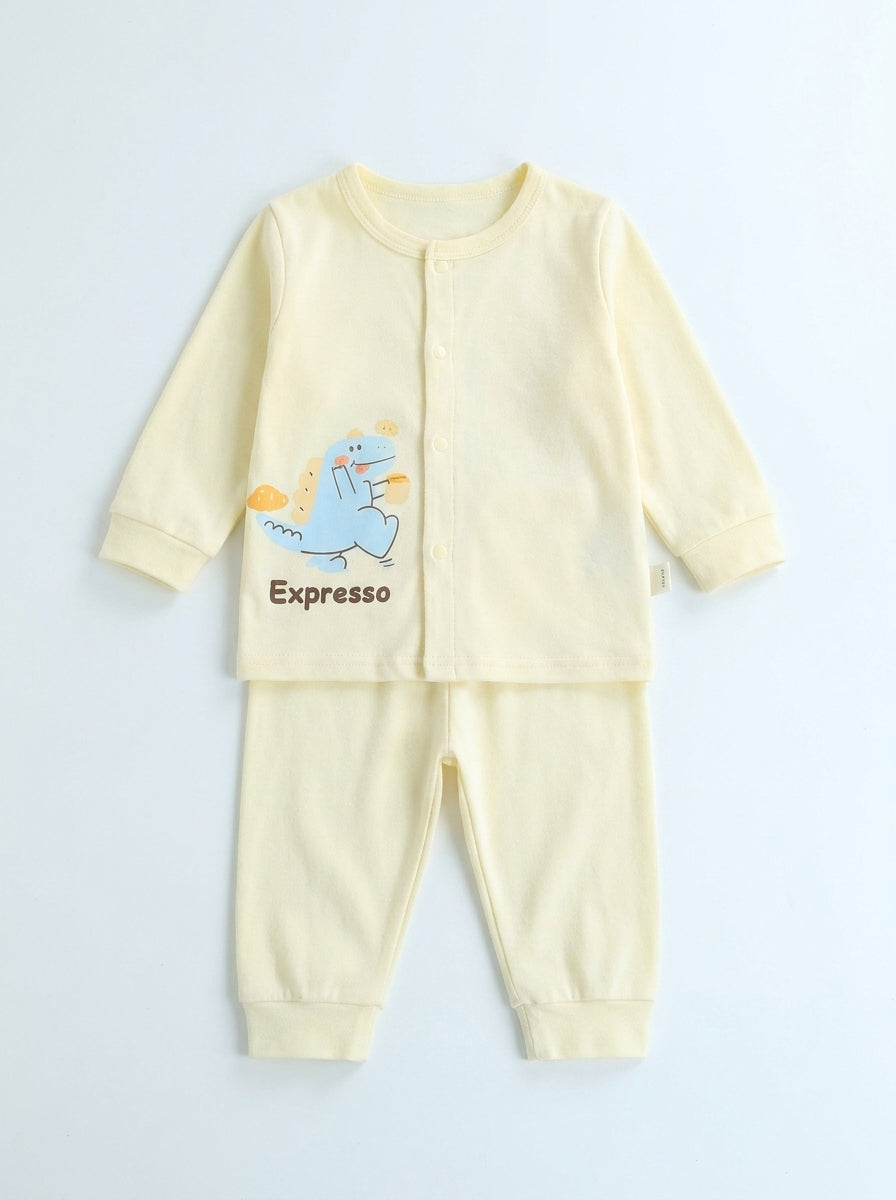 Dino World 2-Piece Premium Soft Cotton Full Sleeve Pajama Set