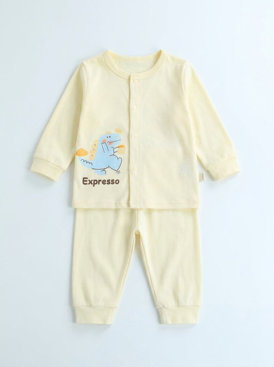 Dino World 2-Piece Premium Soft Cotton Full Sleeve Pajama Set